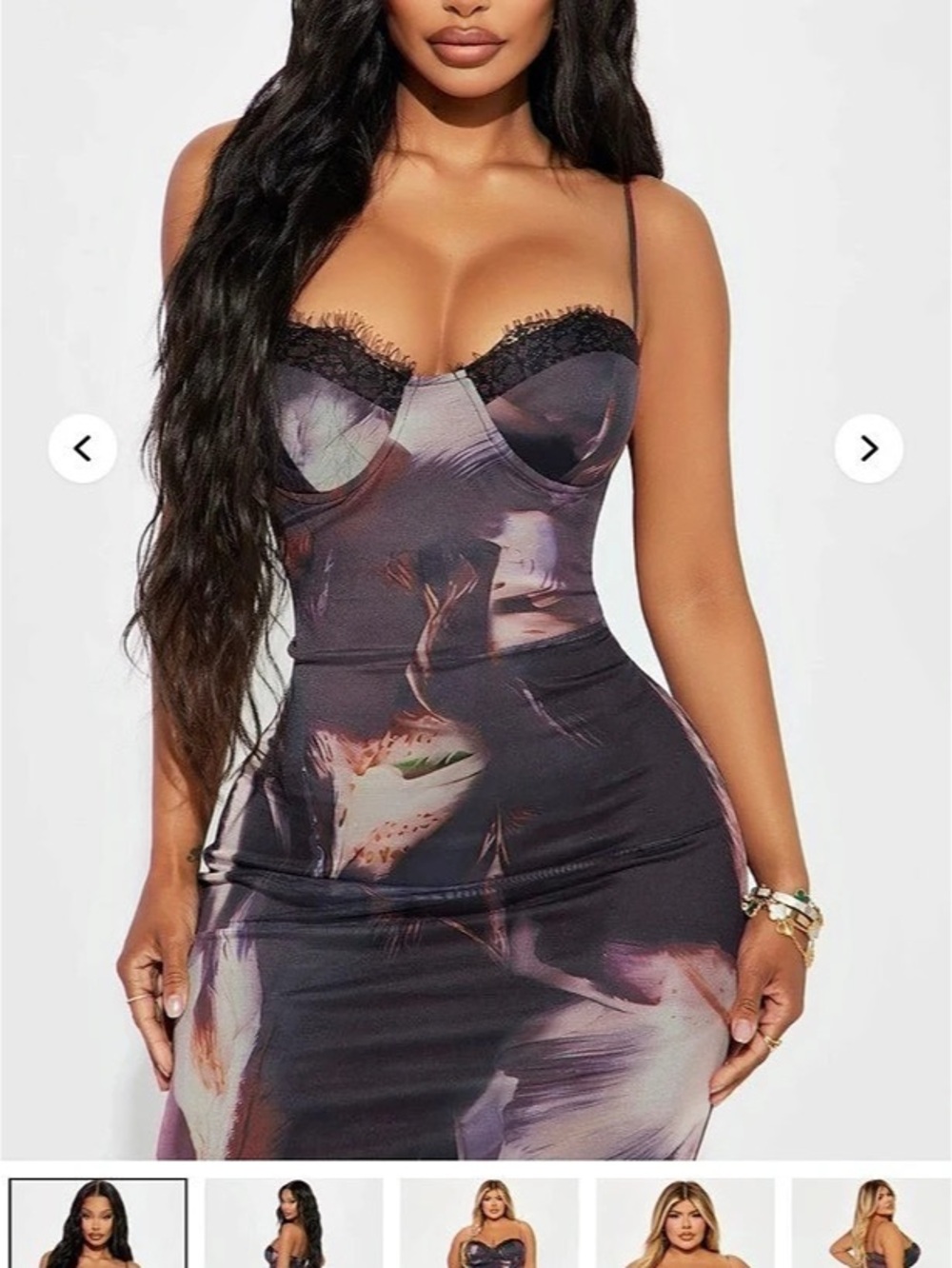 Fashion Nova Long Printed Mesh Maxi Dress Abstract Mesh Maxi Dress in Black Comb